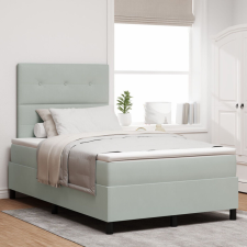 vidaXL Boxspring Ágy Matrac Kép Sötétszürke 120x200 cm Bársony ágy és ágykellék