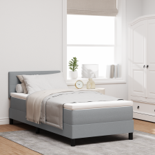 vidaXL Boxspring Ágy Matrac Kép világító Szürke 100x200 cm Szövet ágy és ágykellék