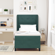 vidaXL Boxspring Ágy Matrac Képzeld el Zöld 90x200 cm Bársony ágy és ágykellék