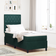 vidaXL Boxspring Ágy Matrac Kétszemélyes Zöld 80x200 cm Bársony ágy és ágykellék