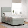 vidaXL Boxspring Ágy Matrac Könnyű Szürke Egyszemélyes Bársonyos