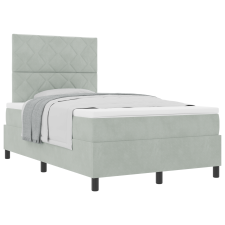 vidaXL Boxspring Ágy Matrac Könnyű Szürke Kis Kétszemélyes Bársony (3339884) ágy és ágykellék