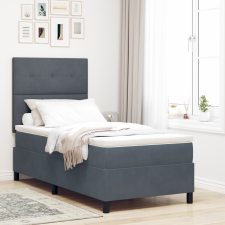 vidaXL Boxspring Ágy Matrac Közép Szürke 100x200 cm Bársony ágy és ágykellék