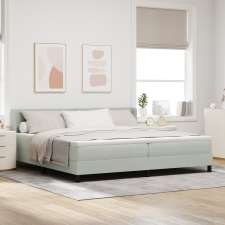 vidaXL Boxspring Ágy Matrac Közép Szürke 200x200 cm Bársony ágy és ágykellék