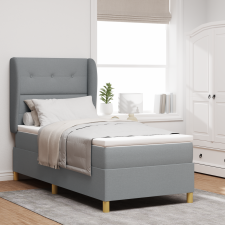 vidaXL Boxspring Ágy Matrac Közép Szürke 90x190 cm Szövet ágy és ágykellék