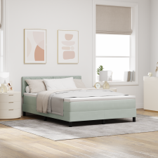 vidaXL Boxspring Ágy Matrac Közepes Szürke 140x190 cm Bársony ágy és ágykellék
