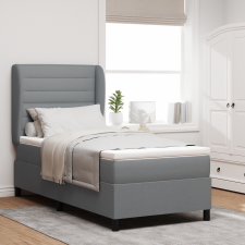 vidaXL Boxspring Ágy Matrac Közepes Szürke színben, 80x200 cm, Szövet ágy és ágykellék