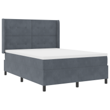 vidaXL Boxspring Ágy Matrac Középsötét Szürke 160x200 cm Bársony (3342015) ágy és ágykellék