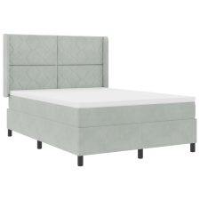 vidaXL Boxspring Ágy Matrac Különleges Világosszürke 140x200 cm Bársony (3342062) ágy és ágykellék