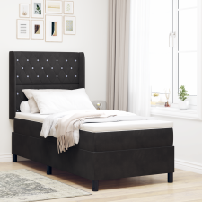 vidaXL Boxspring Ágy Matrac & LED Fekete 90x190 cm Bársony ágy és ágykellék