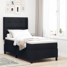 vidaXL Boxspring Ágy Matrac & LED Fekete 90x190 cm Szövet ágy és ágykellék