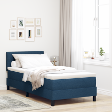 vidaXL Boxspring Ágy Matrac & LED Kék 100x200 cm Szövet ágy és ágykellék