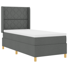 vidaXL Boxspring Ágy Matrac + LED Sötétszürke 100x200 cm Szövet (3343743) ágy és ágykellék