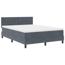 vidaXL Boxspring Ágy Matrac & LED Sötétszürke 160x200 cm Bársonyos (3342663) ágy és ágykellék