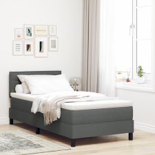 vidaXL Boxspring Ágy Matrac Mégéret Sötétszürke 90x200 cm Szövet ágy és ágykellék