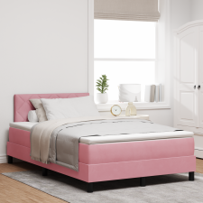 vidaXL Boxspring Ágy Matrac Nappali Rózsaszín 120x200 cm Bársony ágy és ágykellék