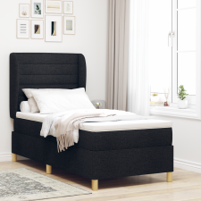 vidaXL Boxspring Ágy Matrac nélkül Fekete 80x200 cm Szövet ágy és ágykellék