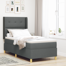 vidaXL Boxspring Ágy Matrac Részével Sötétszürke 100x200 cm Szövet ágy és ágykellék