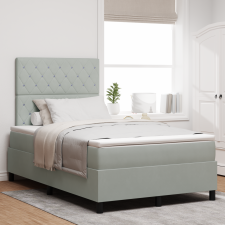 vidaXL Boxspring Ágy Matrac Sötétszürke Kis Dupla Bársony ágy és ágykellék