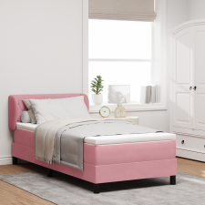vidaXL Boxspring Ágy Matrac Stílusban Rózsaszín 90x190 cm Bársony ágy és ágykellék