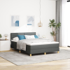 vidaXL Boxspring Ágy Matraccal és LED-del Sötét Szürke 140x200 cm Szövet