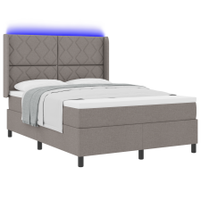 vidaXL Boxspring Ágy Matraccal és LED-del Taupe 160x200 cm Szövet (3343578) ágy és ágykellék
