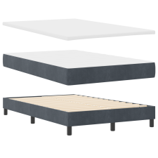 vidaXL Boxspring Ágy Matraccal és LED-fénnyel Sötétszürke 120x190 cm Bársony (3342705) ágy és ágykellék
