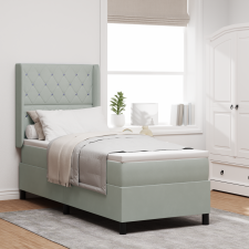 vidaXL Boxspring Ágy Matraccal és LED Fény Szürke 80x200 cm Bársony ágy és ágykellék