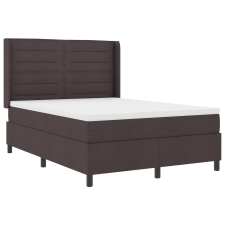 vidaXL Boxspring ágy matraccal és LED világítással, Sötétbarna, 140x200 cm, Szövet (3343444) ágy és ágykellék