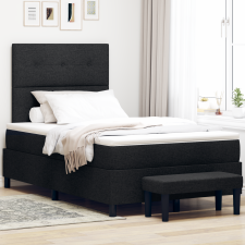 vidaXL Boxspring ágy matraccal és paddal fekete 120x190 cm szövet ágy és ágykellék