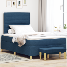 vidaXL Boxspring ágy matraccal és paddal, kék, 120x200 cm, szövet ágy és ágykellék