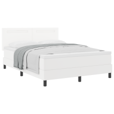 vidaXL Boxspring ágy matraccal, fehér 140x200 cm, műbőr (3339053) ágy és ágykellék