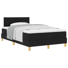 vidaXL Boxspring ágy matraccal fekete 120x190 cm szövet (3338981) ágy és ágykellék
