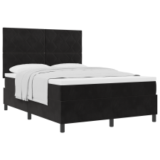 vidaXL Boxspring Ágy Matraccal Fekete 140x190 cm Bársonyos (3339898) ágy és ágykellék