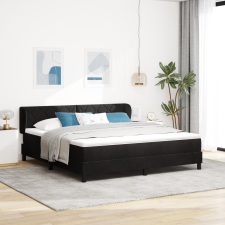 vidaXL Boxspring Ágy Matraccal, Fekete, 180x200 cm, Bársonyos ágy és ágykellék
