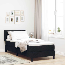 vidaXL Boxspring ágy matraccal Fekete 80 x 200 cm Szövet és Mérnöki Fa ágy és ágykellék