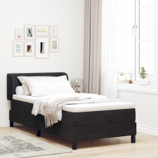 vidaXL Boxspring Ágy Matraccal Fekete 90x190 cm Bársony ágy és ágykellék