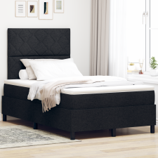 vidaXL Boxspring ágy matraccal Fekete Kislábas Szövet ágy és ágykellék