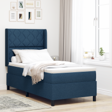 vidaXL Boxspring Ágy Matraccal Kék 90x200 cm Textil ágy és ágykellék