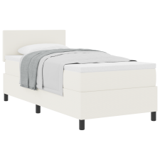 vidaXL Boxspring ágy matraccal Krém 100x200 cm Kordbársony szövet (3337501) ágy és ágykellék