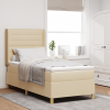 vidaXL Boxspring ágy matraccal krém 100x200 cm szövet