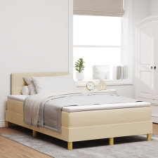 vidaXL Boxspring ágy matraccal Krém 120x200 cm Szövet ágy és ágykellék