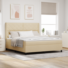 vidaXL Boxspring ágy matraccal - Krém 180x200 cm Szövet ágy és ágykellék