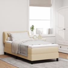 vidaXL Boxspring Ágy Matraccal Krém 90x200 cm Szövet ágy és ágykellék