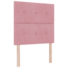 vidaXL Boxspring Ágy Matraccal & LED Rózsaszín 90x190 cm Bársony (3343285) ágy és ágykellék