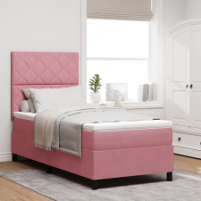 vidaXL Boxspring Ágy Matraccal Rózsaszín 90x200 cm Bársonyos ágy és ágykellék