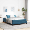 vidaXL Boxspring ágy matraccal Sötét kék 140 x 190 cm Bársony