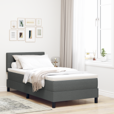 vidaXL Boxspring ágy matraccal Sötét szürke 90x190 cm Szövet ágy és ágykellék