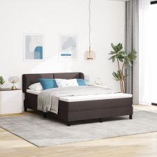 vidaXL Boxspring Ágy Matraccal Sötétbarna 160x200 cm Szövet ágy és ágykellék