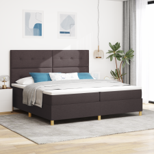 vidaXL Boxspring Ágy matraccal Sötétbarna 200x200 cm Szövet ágy és ágykellék